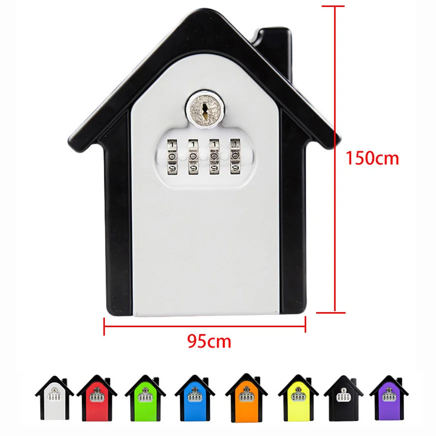 Key Safe Box Password & Key Lock Home Family Outdoor Safety Keys' Storage Box Security Wall Mounted Combination Lock Box  (4)