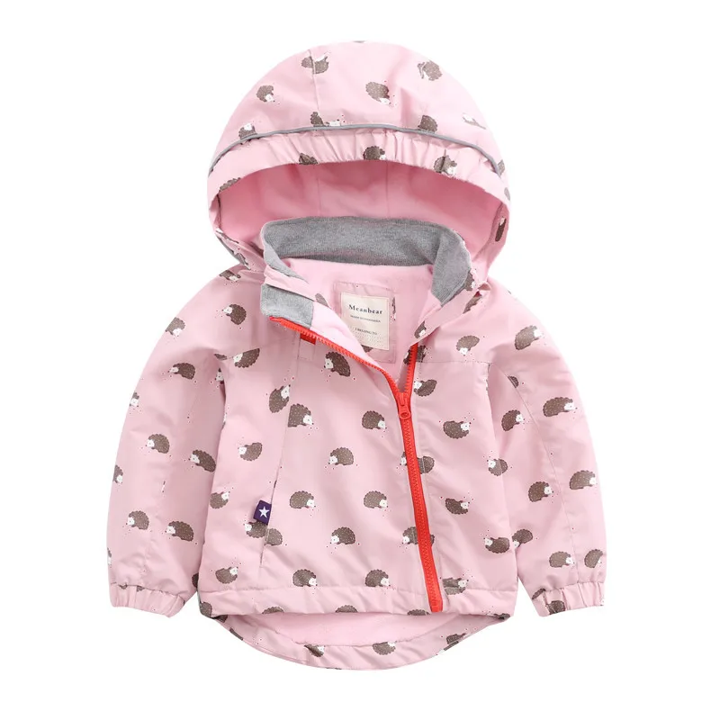 

Girl'S Coat Meanbear Baby Spring Clothing 2017 New Style Little Hedgehog Zipper Hoodle CHILDREN'S Jacket