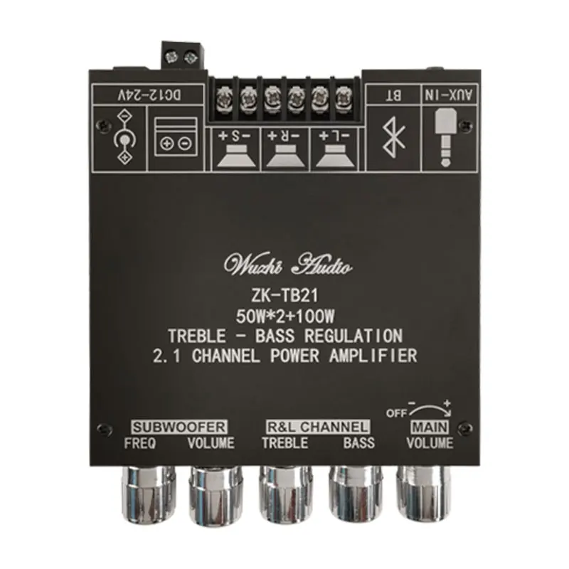 ZK-TB21 TPA3116D2 Bluetooth 5.0 Subwoofer Amplifier Board 50WX2+100W 2.1 Channel Power Audio Stereo Bass AMP | Электронные