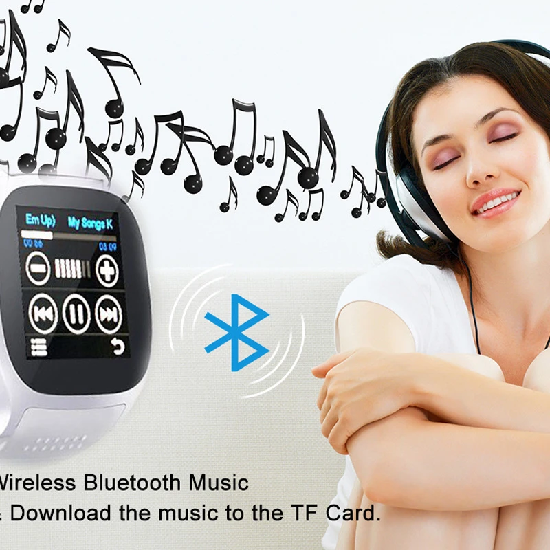 Смарт часы с сенсорным экраном шагомером Bluetooth музыкальной камерой sim картой