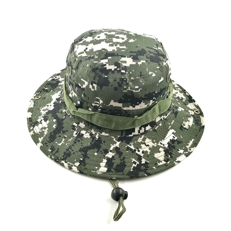 Fine workmanship Unisex Bucket Hat Fishing Outdoor Cap Wide Brim Military Sun Camo Round Rim Intimate design