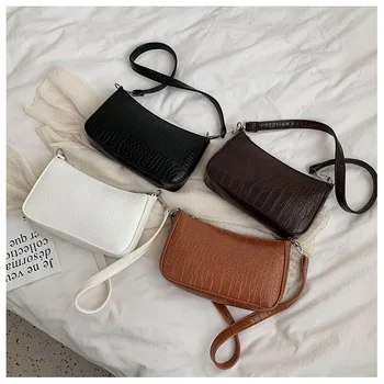 

Pu Material Temperament All-match Shoulder Bag Fashion Hand-held Armpit Bag Ins Korean Women's Temperament Bag 2020 Dropshipping