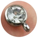 stainless steel small pendant with rhinestone lovely charms 12pcs mix color GLZ130