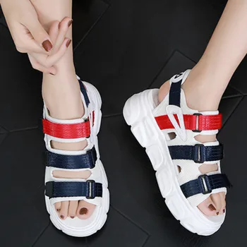

New Flat Platform Sandals Women Open Toe Fashion Summer Casual Shoes Chunky Beach Sandals Sandalias Mujer 2019