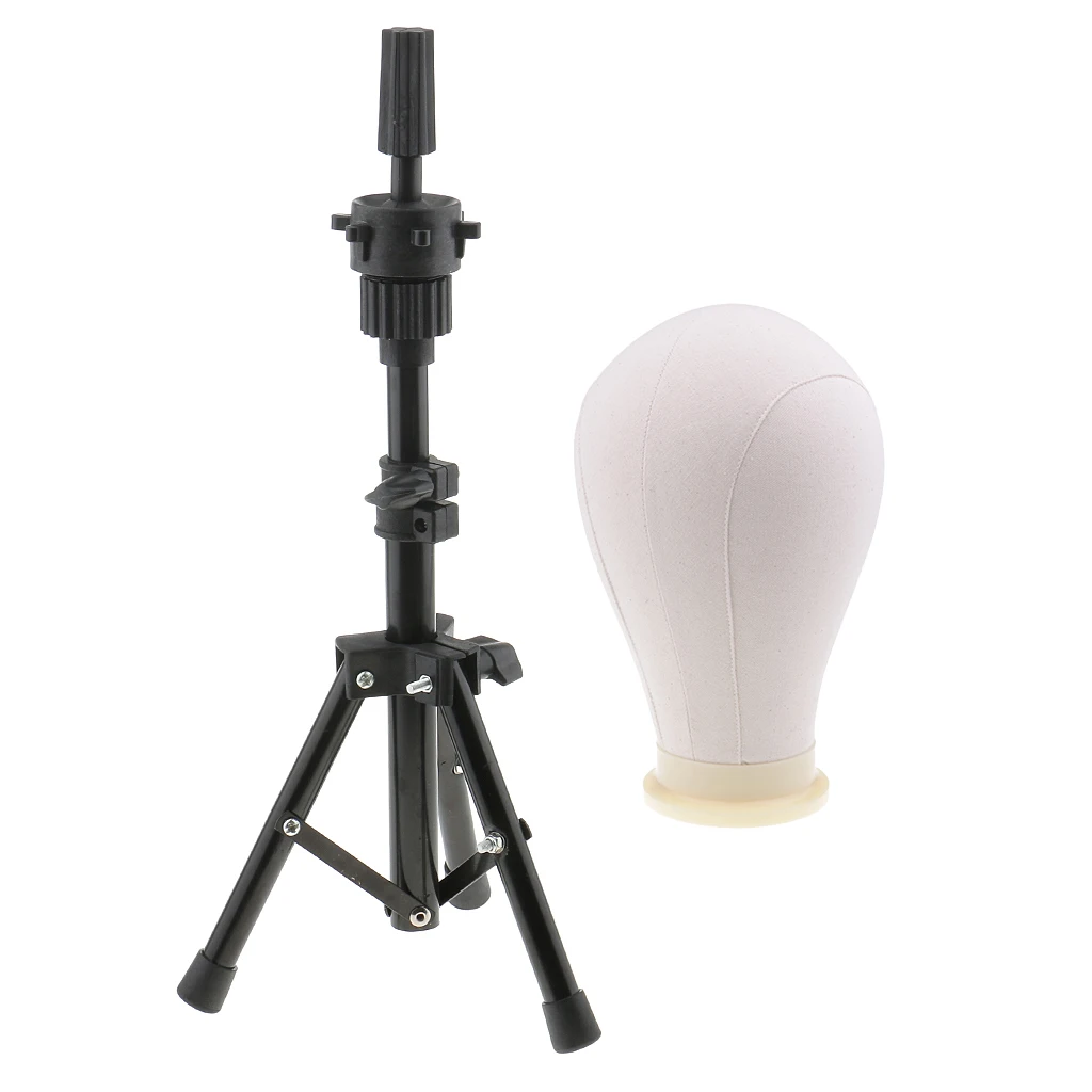 24'' Beige Cork Canvas Block Mannequin Head for Wig Making+Heavy Duty Tripod 24'' Beige Cork Canvas Block Mannequin Head for Wig Making+Heavy Duty Tripod