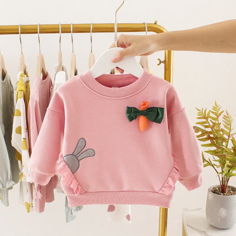 pink BibiCola; осенне-зимний детский свитер; хлопковая верхняя одежда с длинными рукавами; Толстый бархатный свитер для девочек; детский модный теплый пуловер - Цвет: pink