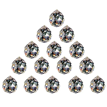 

15 Pcs Crystal Balls Prism Suncatcher Rainbow Pendants Maker Hanging Crystals Prisms for Window Home Office Garden Decoration 30