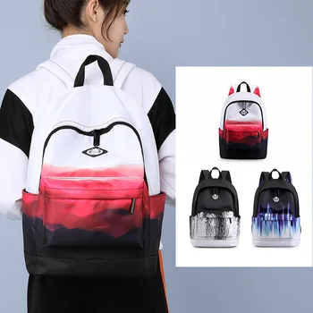 

Backpack Gradient Color Korean-style Junior and Senior High School Schoolbag Fashion 2020 New Style INS Wind Printed Backpack Ma