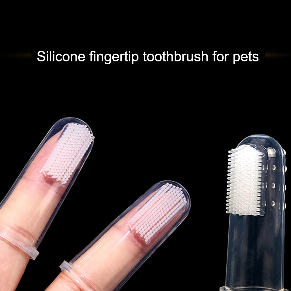 Hot Selling Soft Pet Finger Toothbrush Teddy Dog Brush Bad Breath Tartar Teeth Care Dog Cat Cleaning Supplies Soft Tooth Brush 4