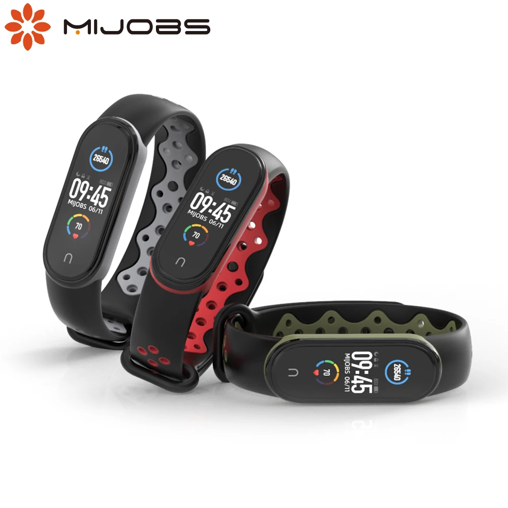 Mi Band 5 ремешок спортивный силиконовый для Xiaomi 4 NFC глобальная версия браслета 3