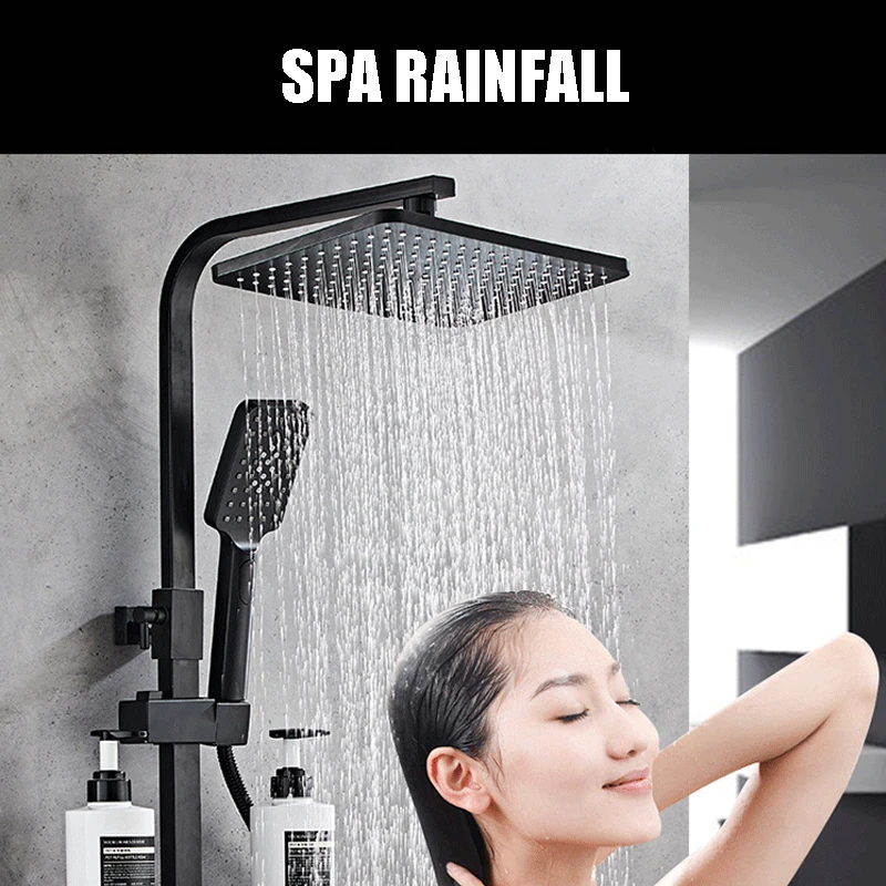 Hot Cold Shower Set Bathroom Smart Digital Thermostatic Shower System Bathtub SPA Rainfall Bath Tap Wall Mount Full Kit Faucets shower head shower set