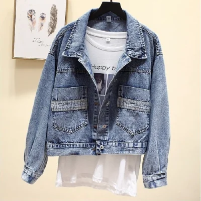 Guilantu Vintage Denim Jacket Women Spring Autumn Coat Streetwear Coat Female Single Breasted Blue Basic Jeans Jackets Womens