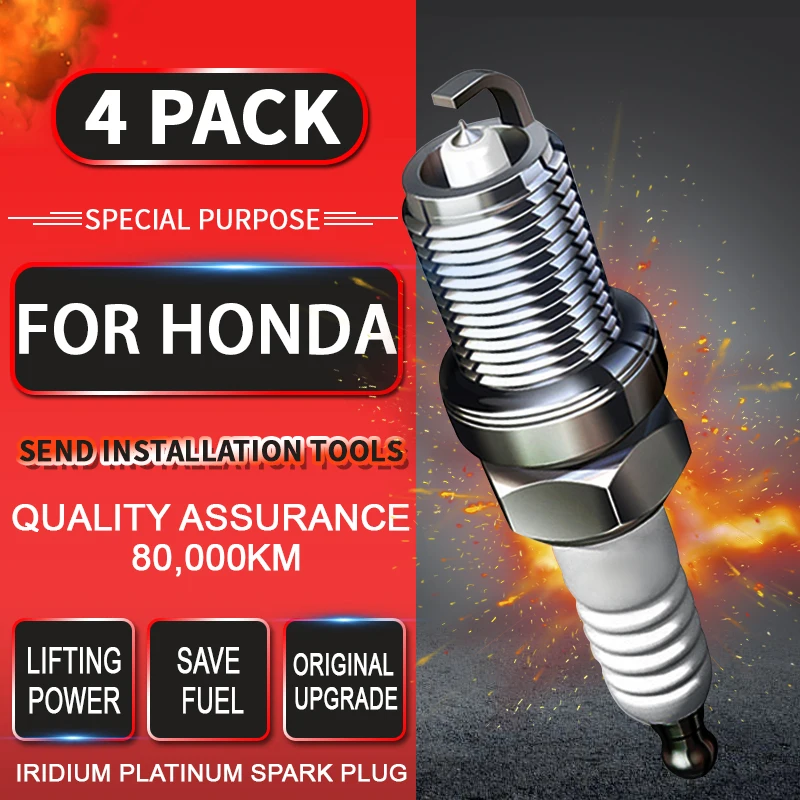 4pcs Spark Plug Glow Plugs for Honda ODYSSEY (RB3)(2010 2014)2.4L (2015