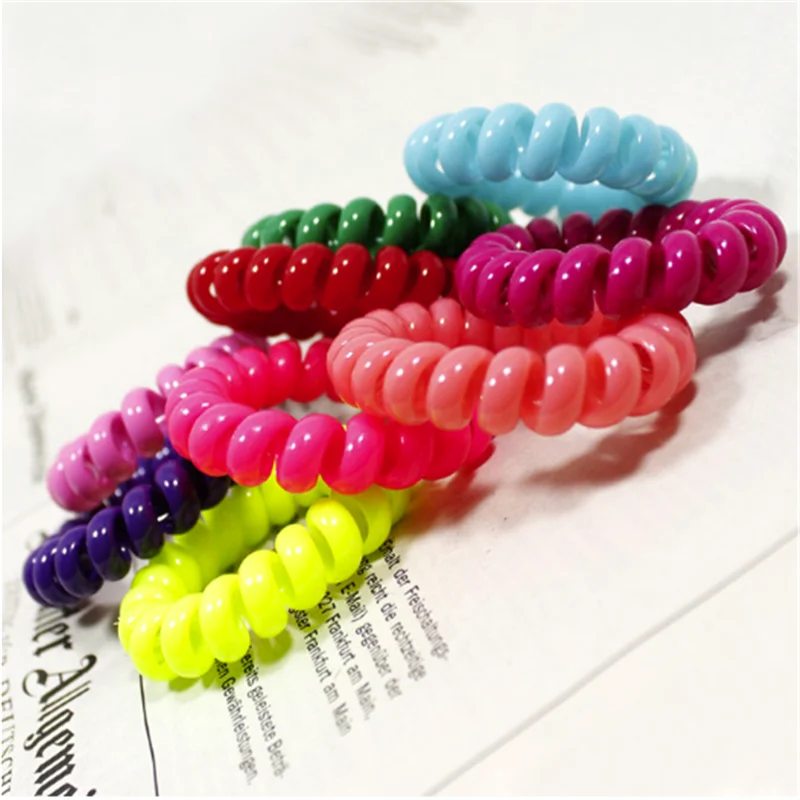 Черная телефонная проволока 5 шт. резинки для волос резинка весны аксессуары