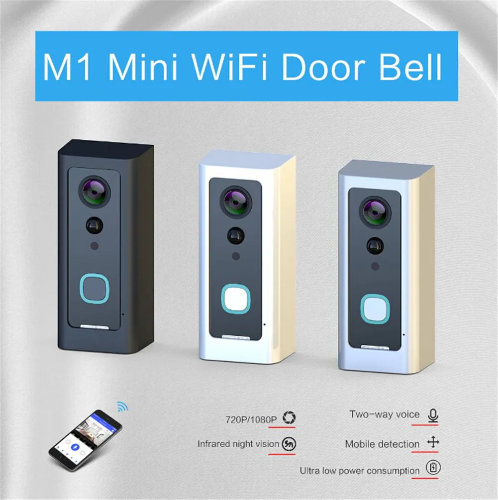 Беспроводной умный WiFi дверной звонок ИК Видео визуальная камера домофон комплект для обеспечения домашней безопасности