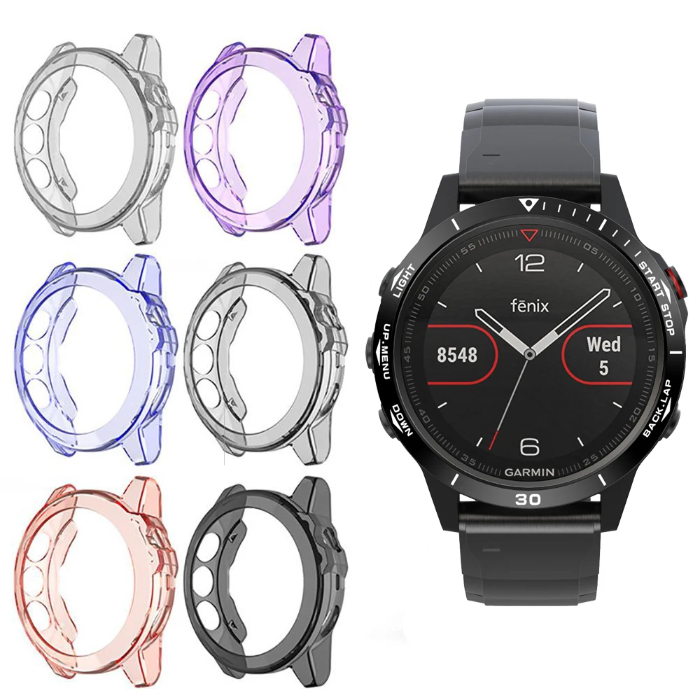 

Soft Ultra-Slim Crystal Clear TPU Protector Case Cover For Garmin Fenix 5 / 5 Plus Smart watch accessories Fenix5 Watch Shell