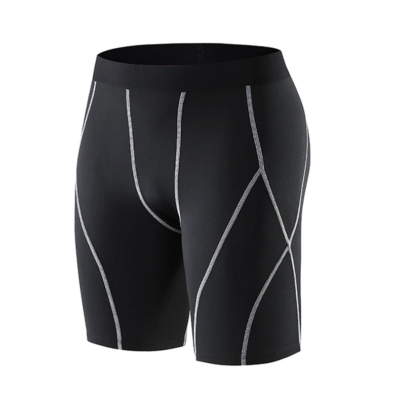 Новые мужские спортивные эластичные шорты из микрофибры для фитнеса, дышащие быстросохнущие Короткие штаны для тренировок в тренажерном зале, колготки для бега - Цвет: Gray