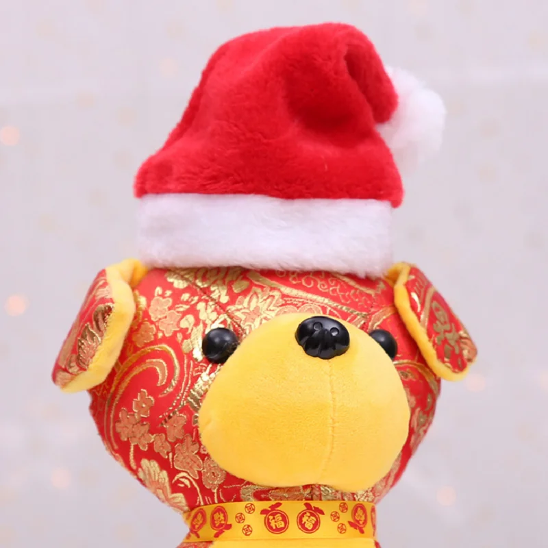 Рождественские украшения для домашних животных, кошек, собак, рождественские шляпы, красные плюшевые тканевые шляпы, семейные вечерние платья для домашних животных, рождественские украшения
