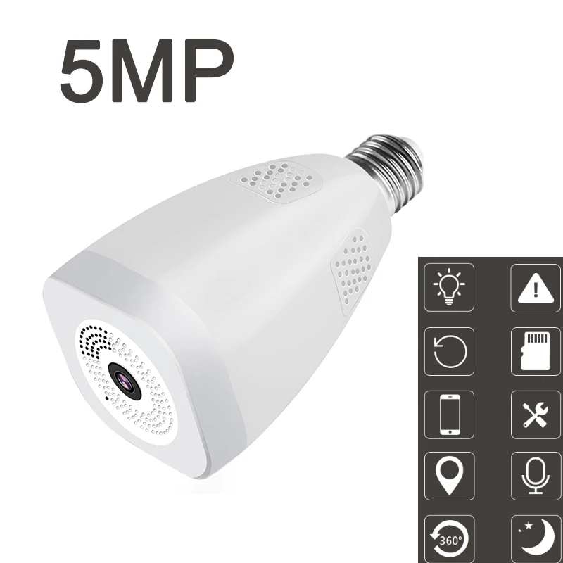 Ceny 1080P 360 ° panoramiczny Wifi kamera IP 3MP 5MP HD LED żarówka domu bezprzewodowy 1080P audio wideo CCTV bezpieczeństwa kamera do obserwacji