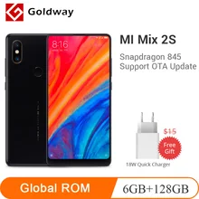 グローバル ROM シャオ mi mi mi × 2S 6 ギガバイト 128 ギガバイトの Snapdragon 845 オクタコアの携帯電話 5.99 "フルスクリーンデュアル PD 12.0MP カメラ 3400mAh(Hong Kong,China)