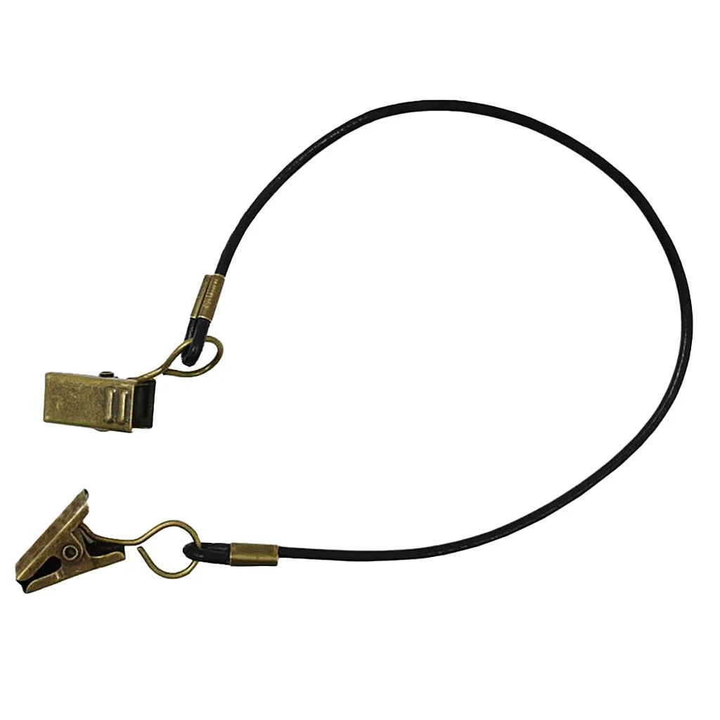 

Outdoor Sport PU Leather Hat Scarf Wind Lanyard Rope Cord+Bronze Metal Clip