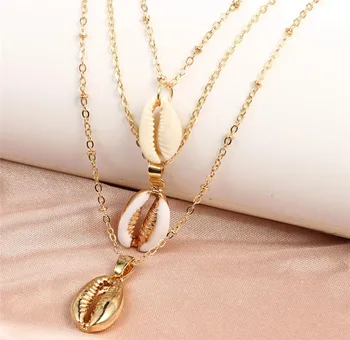 

Bohemian Vintage Gold Shell Conch Necklace Boho Simple Seashell Ocean Beach Summer Necklaces Jewelry Bijoux Collier