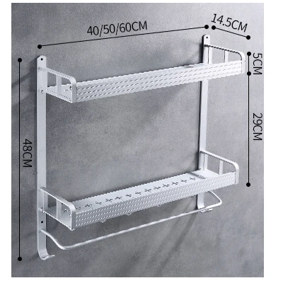 Полка для ванной комнаты, полка для душа, держатель для шампуня, угловая полка для ванной, настенная черная алюминиевая кухонная Подставка для хранения - Цвет: shelf E  two