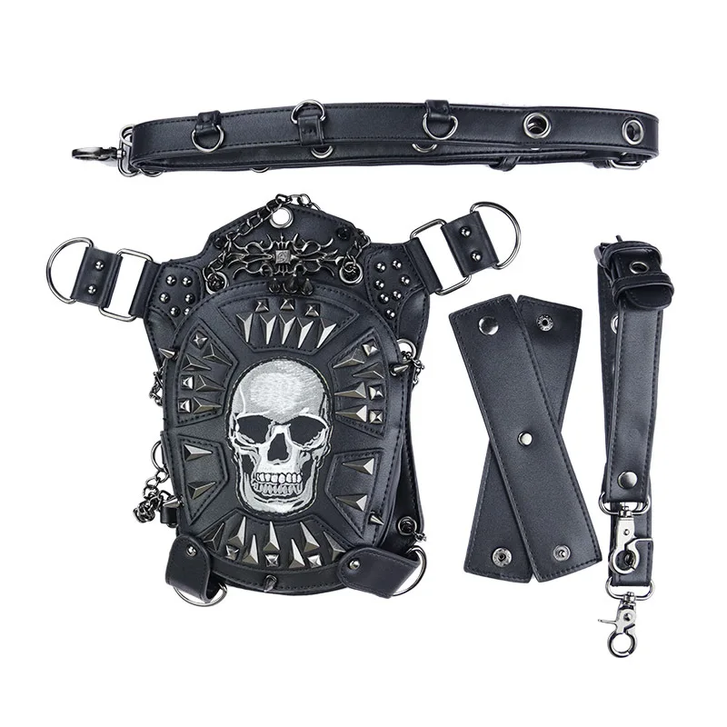 

Steampunk Bag Steam Punk Retro Rock Gothic Goth Shoulder Waist Bags Lady Hip Hop Rivet Packs Style for Women Mens Leg Thigh Bag