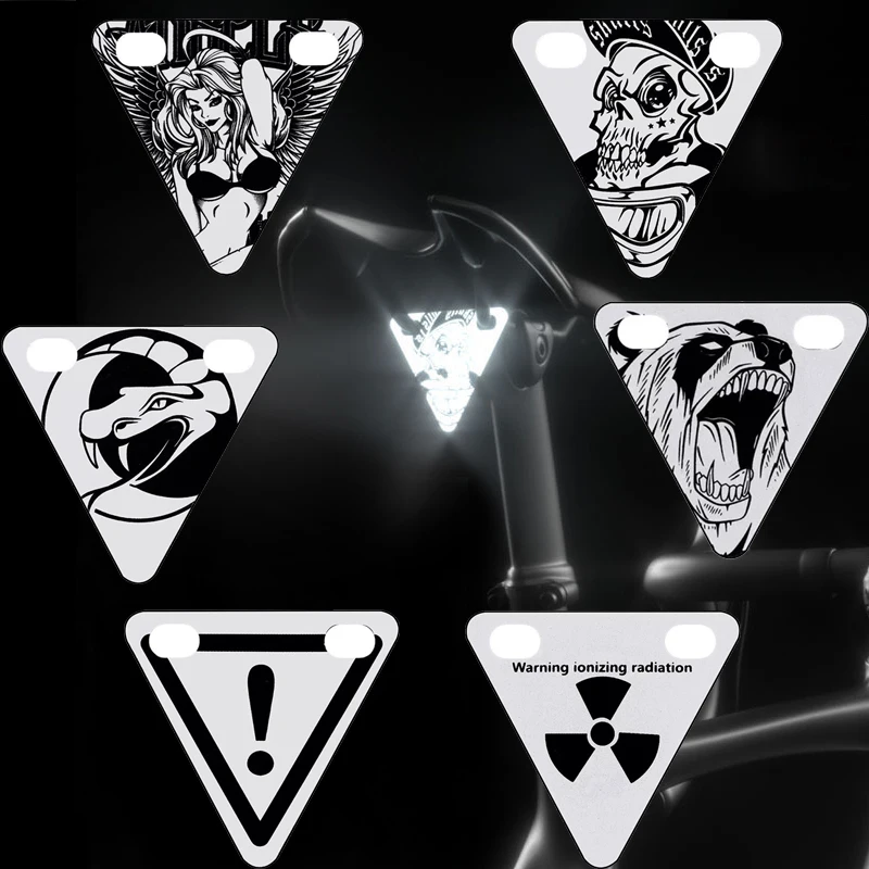 Gustavo Mtb Bike Reflective Sign Logo Cycling Triangle Tiny Reflector Cycling Warning Sign
