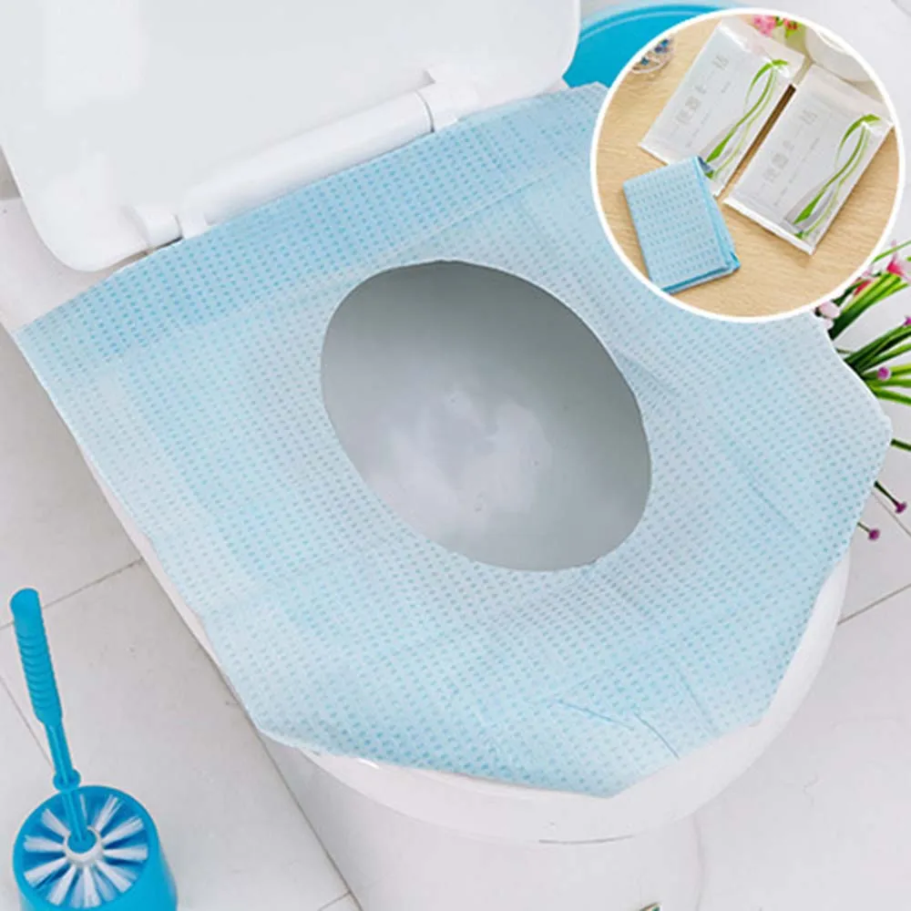 10pcs Disposable Paper Toilet Seat Cover Protector Camping Travel Hygienic Toilet Mat Pad