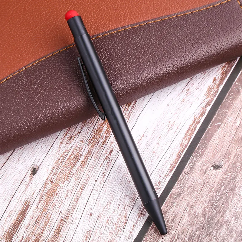 Необычная металлическая шариковая ручка с логотипом на заказ, стилус с сенсорным экраном, забавные шариковые ручки, милые канцелярские принадлежности, школьные офисные принадлежности - Цвет: red