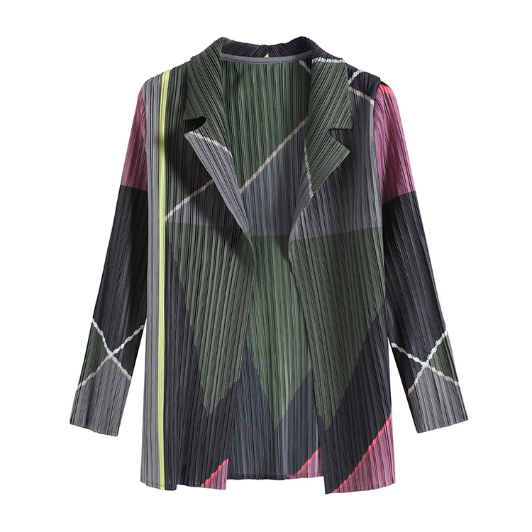 Changpleat Весна Осень Новые Женские базовые куртки пальто Miyak плиссированные модные дизайнерские с длинным рукавом с отворотом тонкие женские пальто C908 - Цвет: see chart