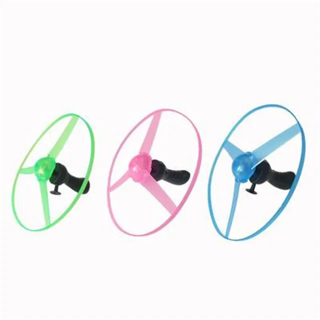 2021 hot sale 1pc Fun outdoor sports pull line saucer toys LED lighting UFO parent-child interaction Creative 7 color spin-off 6