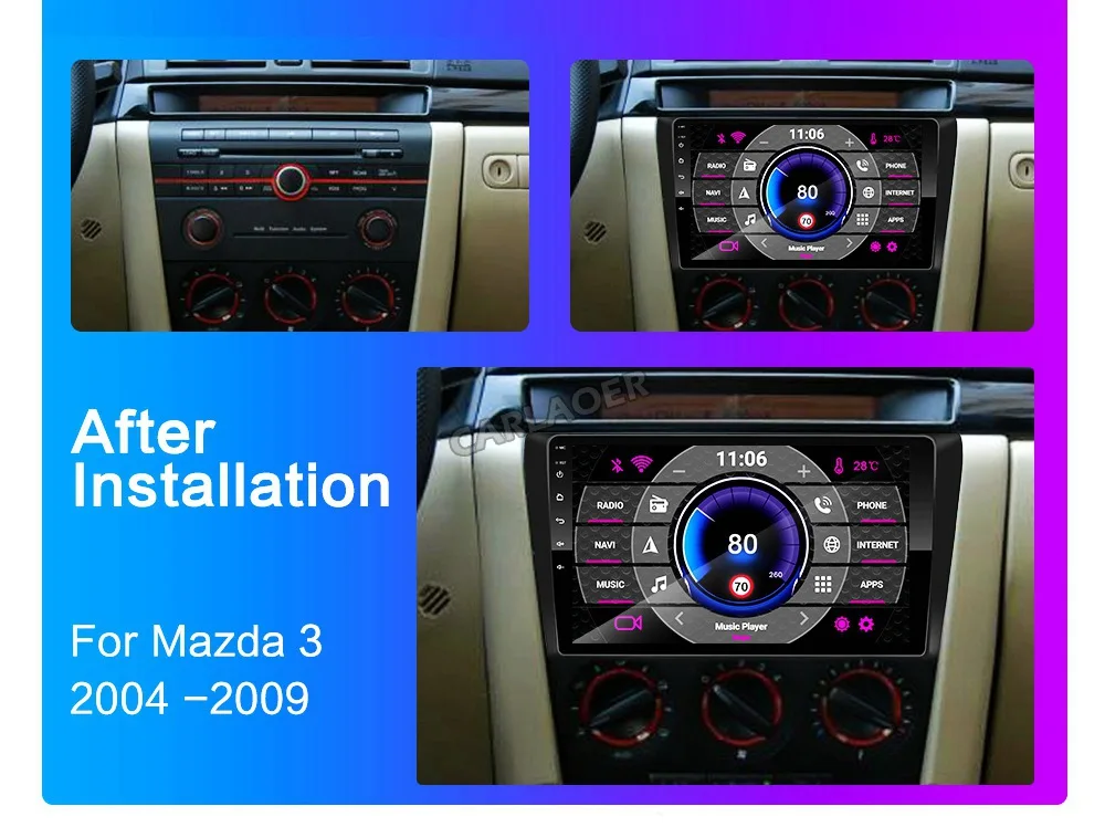 4G+ 64G Android 9,1 Автомагнитола для Mazda 3 2004-2013 maxx axel Wifi авто стерео автомобильный dvd gps навигация стерео Мультимедийный Плеер