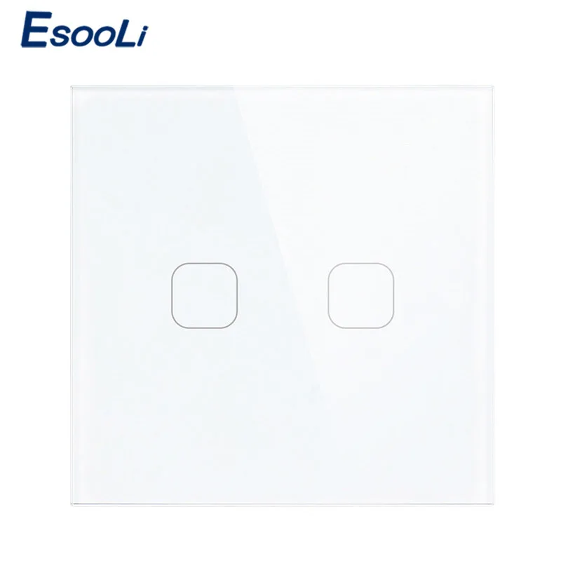 EsooLi стандарт ЕС/Великобритании сенсорный выключатель белый кристалл стекло