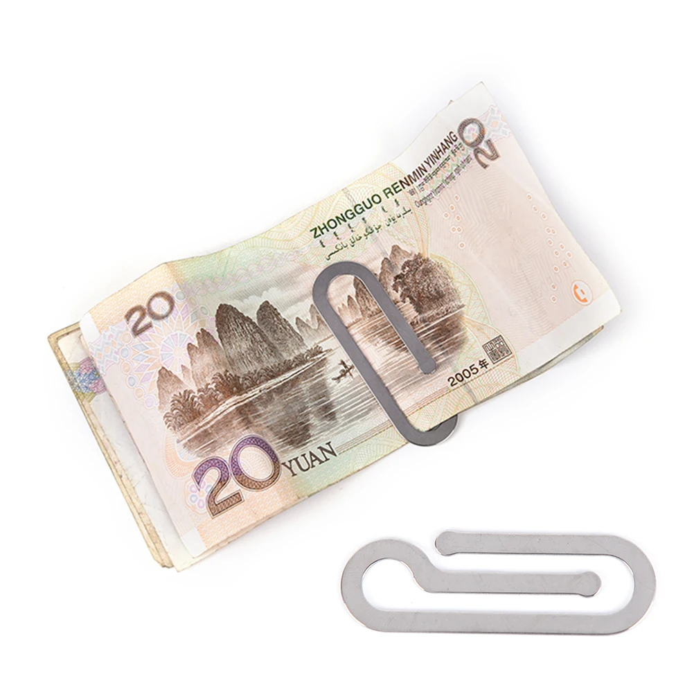 New Stainless Steel Metal Multi-Function Men Paper Clip Money Clips Holder Folder Credit Card Portfolio Money Holder Silver Clip
