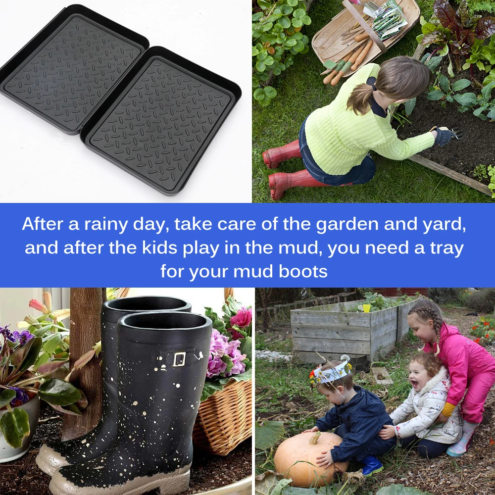 High Quality Mat Tray Black Boot Mat Tray Shoe Tray Boot Drying Mat Dirt Rug Dog Water Litter Box Ray Household Multi-Purpose