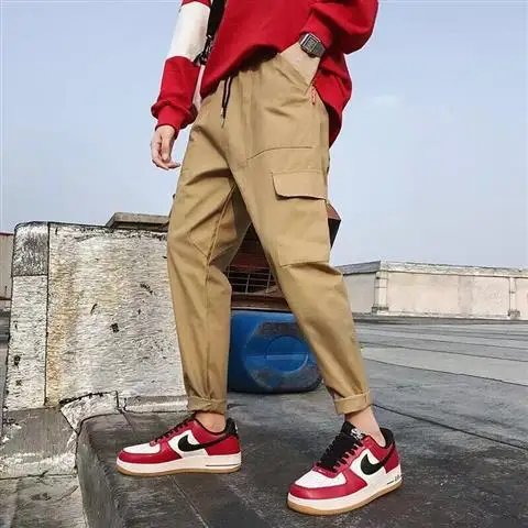 Камуфляжные Лоскутные штаны-шаровары с боковыми карманами, мужские повседневные штаны для бега, уличная одежда в стиле хип-хоп, уличная одежда, мужские брюки XXXL - Цвет: 22