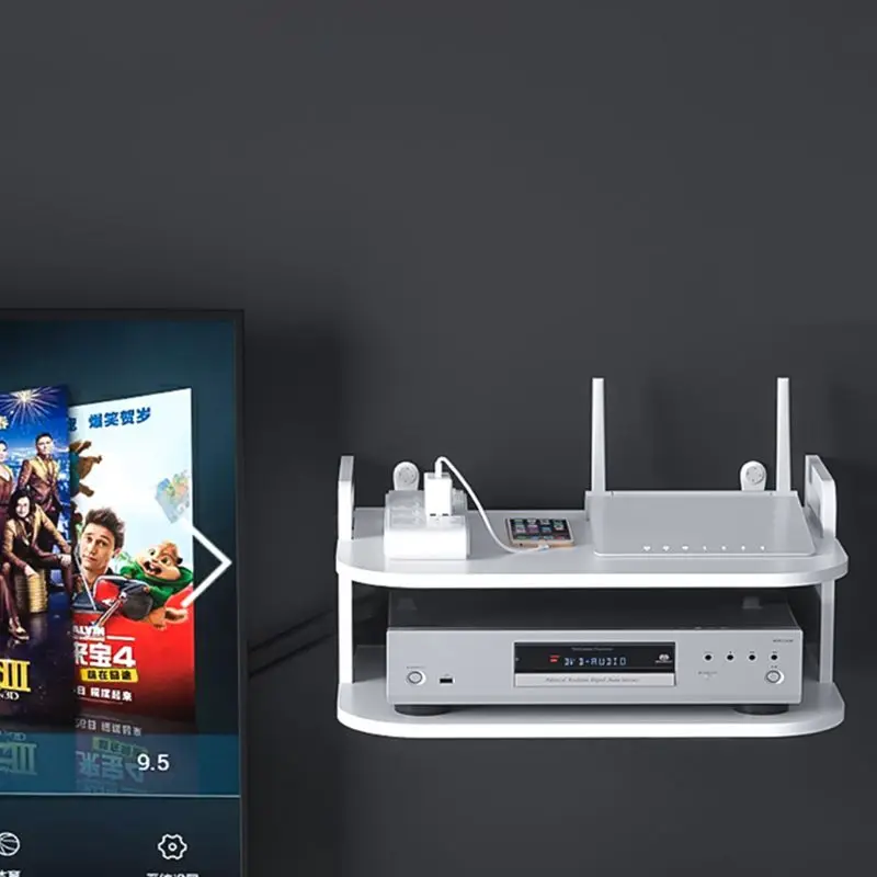 

Creative Home TV Cabinet set Top Box Frame Router Shelf Storage Wall Hanging R91A