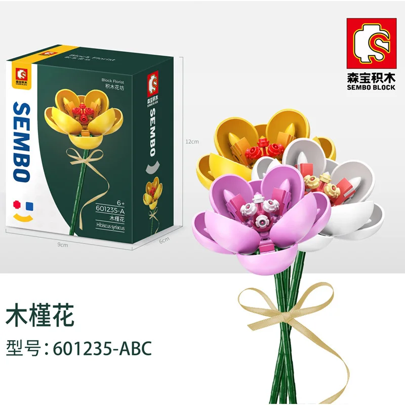 

Creat Sembo Blocks Fun Flower Bouquet Display Roses Tulips Chrysanthemum Model Building Bricks Kids Present Birthday Girls Gift