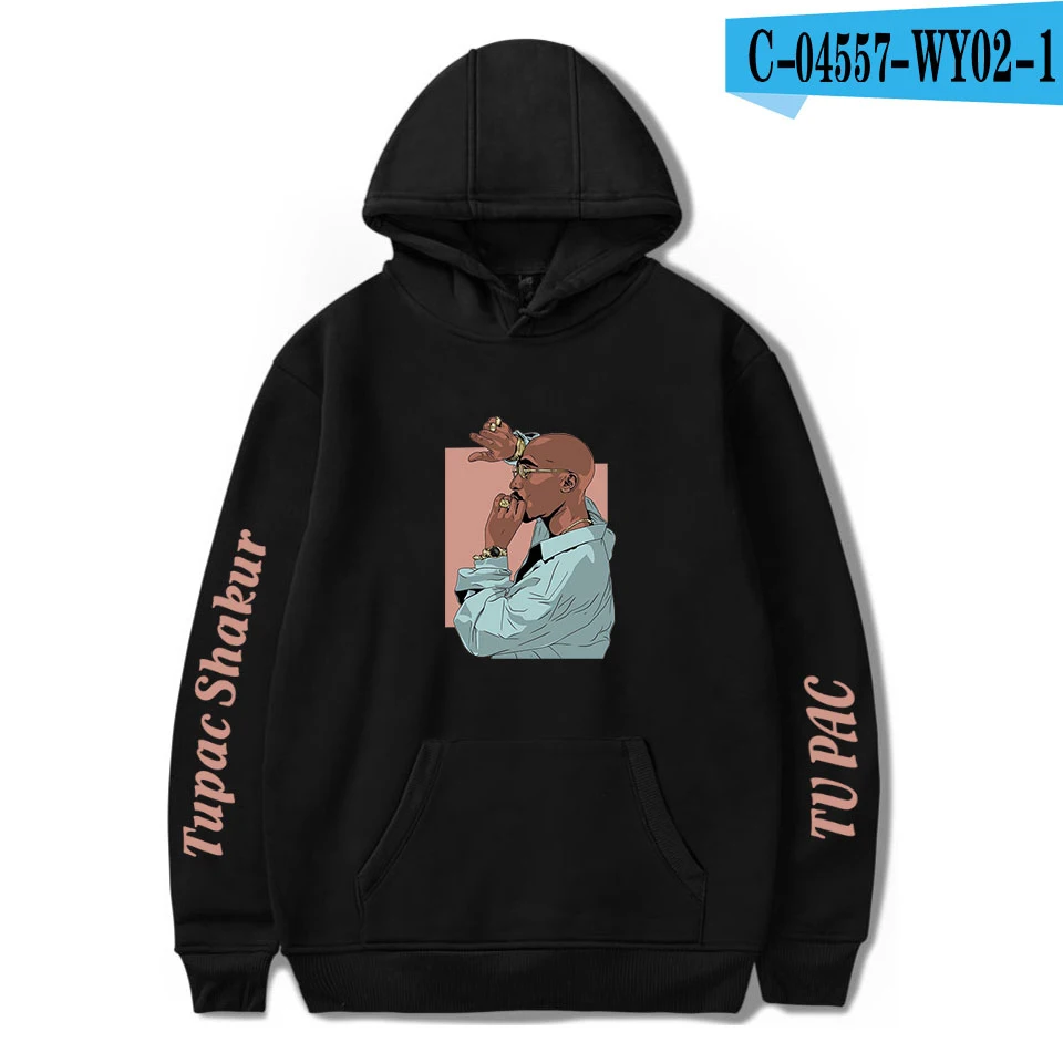Горячая 2PAC толстовки для мужчин и женщин толстовки с капюшоном в стиле хип-хоп новая осенняя модная повседневная толстовка 2PAC для мальчиков и девочек белые пуловеры - Цвет: black