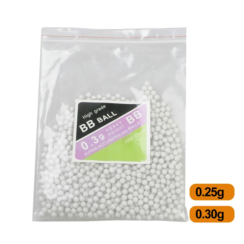 Airsoft 6mm huelga BB bolas Rifle pistola Bala para Paintball Slingshot de munición 0,25g 0,3g