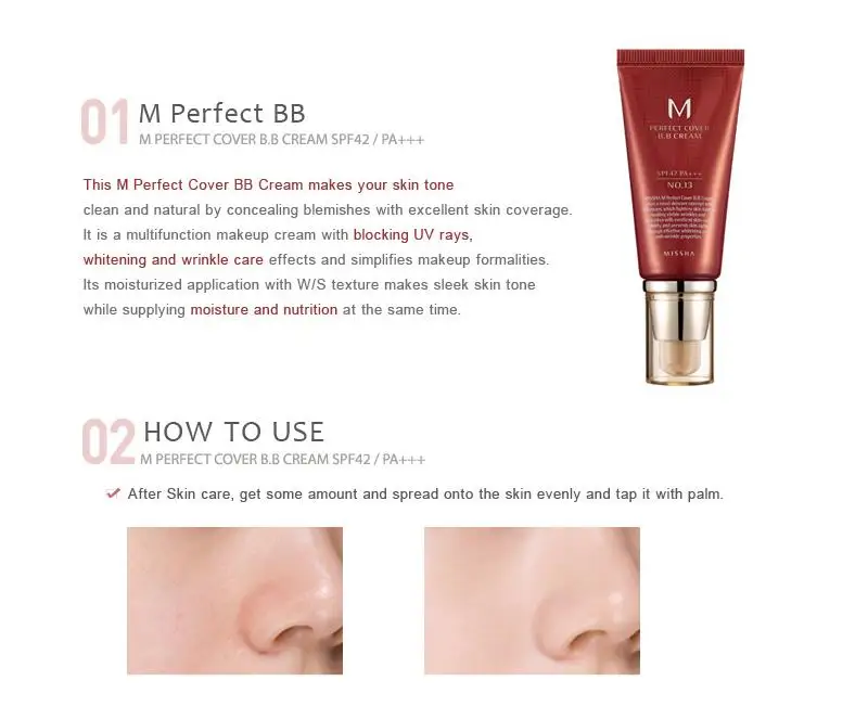 MISSHA M Perfect Cover BB Cream 50ml + ESPOIR Silicone Sponge Moisturizing Foundation Natural Brightening Makeup Korea Cosmetics
