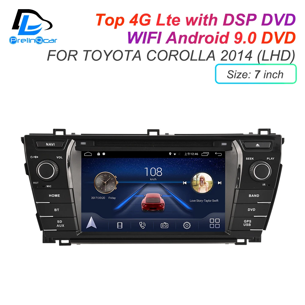IPS сенсорный экран DSP Android 9 0 2 DIN 4g Lte радио для TOYOTA COROLLA левый и правый Привод GPS DVD