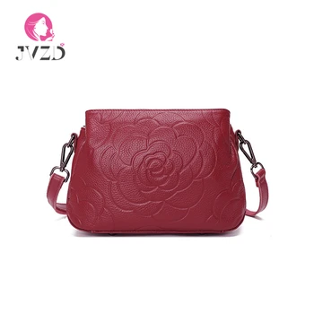

JVZD Bags for Women 2019，genuine Leather Messenger Bag， Flower Shoulder Crossbody Bag
