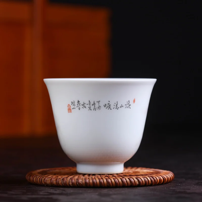 130 мл керамический фарфор Jingdezhen чайная чашка ручная роспись пейзаж узор чайная чашка кунг-фу чайная чаша коллекция украшений для дома