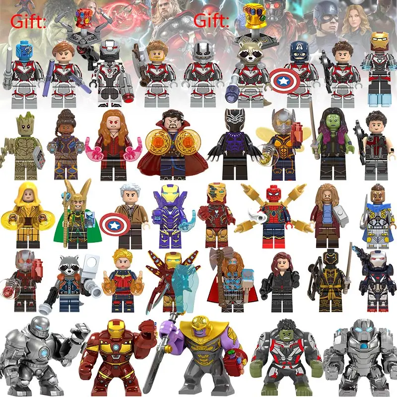 

Building Blocks lEGOED Marvel Avengers Drax the Destroyer Gamora Groot Nebula Valkyrja Captain Marvel Black Panther Ant-Man