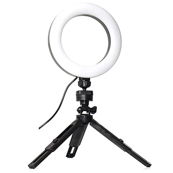 

for Youtube Live Tiktok 16CM Table Hold Tripod Selfie Photography Lighting Phone Holder Ringlight Led Ring Light Lamp