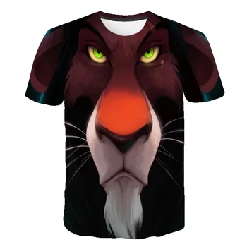 

3D printed street wear lion king children's T-shirt summer boys and girls glory lion animal casual short-sleeved shirt tops