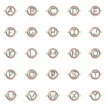 

Juya DIY Multicolor Crystal A-Z Alphabet Letters Initial Charms Connector Accessories For Handme Name Jewelry Making Supplies
